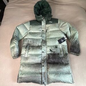 NWT PRPS Le Brins Parka Jacket Puffer Hooded Hunting Outdoors Down Fill $450